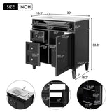 30'' Bathroom Vanity with Top Sink, Modern Bathroom Storage Cabinet with 2 Drawers and a Tip-out N710P206904B