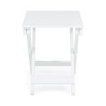 ZUN Outdoor Folding Wooden Side Table, White, 15"D x 22.75"W x 18.25"H 69863.00WHI