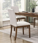 ZUN Contemporary Brown Finish Dining Chairs Set of 2 Fabric Upholstery Seat and Back Wooden Kitchen B011P242834