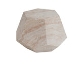 Outdoor/Indoor Lightweight Concrete Side Table,Hexagonal Round Travertine Accent Table N773P253775Z