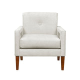 Modern Living Room Chair Beige Chenille Upholstery Pocket Coils Solid Wood Legs Furniture 1pc B011P308544