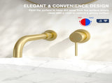 Wall Mount Faucet for Bathroom Sink or Bathtub, Single Handle 2 Holes Brass Rough-in Valve Included, T3177P269104