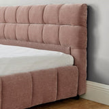 King Size Upholstered Bed ,comfortable upholstered bed frame, Chenille fabric, with headboard and W487P235312
