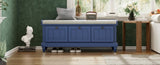 TREXM Classic Storage Bench with Cushioned Seat and Three Drawers for Entryway and Living Room N715P207812M