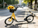 Orange 16" Inflatable Youth Scooter Kick Scooter with Adjustable Handlebars, Double Brakes, Front 45851904