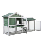 ZUN Large Wooden Rabbit Hutch Indoor and Outdoor Bunny Cage with a Removable Tray and a Waterproof Roof, W2181P146767