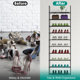 10-Tier Shoe Rack, 23.03x10.82x72.83in Space-Saving Tall Shoe Storage - Heavy Duty Steel Frame, 57750366