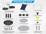 Solar Powered Water Fountain Pump with Battery Backup, 6W Solar Panel, IP68 Waterproof, Adjustable 67224188
