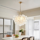 20-Inch Gold Pendant Light Chandelier with Threaded Clear Glass Globe Shade Adjustable Height, W1340P251915