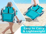 63*65*82cm Short Oxford Cloth Silver White Aluminum Tube Bearing 100kg Beach Chair Mint Green 97992974