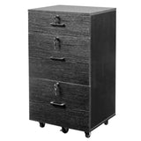 ZUN Black wood grain density board, one small drawer and two large drawers, wooden filing cabinet, 91577582