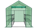 Large Walk-in Greenhouse with PE Cover & Side Windows, 12-Shelf Indoor Outdoor Portable Greenhouse 22390785