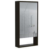 ZUN Mariana Medicine Cabinet, One External Shelf, Single Door Mirror Two Internal Shelves -Black B20091945