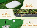 Real Roll Golf Putting Mat 10ft x 3.5ft, Non-Slip Indoor Outdoor Practice Green Turf with Hole Cups 13583183