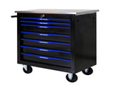 7 DRAWERS MULTIFUNCTIONAL TOOL CART WITH WHEELS-BLACKBLUE W1102P182238