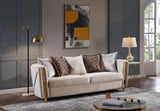 Chanelle Thick Velvet Fabric Upholstered Sofa Made With Wood in Beige B009P153970