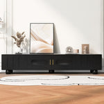 ZUN U-Can Modern TV Stand for TVs up to 80 Inches, Entertainment Center with Glass Door, 2 Drawers and WF323694AAB