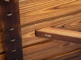 2-Person Rustic Garden Bench, Outdoor Wagon Wheel Porch Bench for Backyard Patio Garden, Brown 90362305