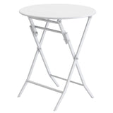 3 Piece Patio Bistro Set of Foldable Round Table and Chairs, White W1586P143153