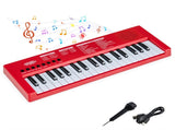 Red 37 Keys Kids Electronic Keyboard with Microphone, 8 Tones & 8 Rhythms Piano Toy for Ages 3 22917098