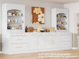 TOPMAX Modern Freestanding Kitchen Pantry,Buffet Food Storage, Coffee Bar N717P221574K