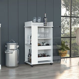 Baltimore Bar Cart with Casters, Glass Door and 2-Side Shelf B070P188861