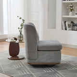 25.2 "Wide Modern Chenille Cushioned Armless Metal Base 360&deg Swivel Chair with Pillow, Suitable for W3118P253949