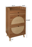 ZUN Rattan, Allen 2 door 1 drawer cabinet, shoe rack, double layer, suitable for entrance W688141533