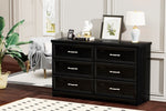 ZUN Modern 3 Drawer Bedroom Chest of Drawers with 6 Drawers Dresser, Clothes Organizer -Metal Pulls for W1668P162670