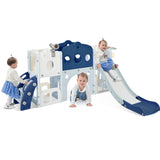 ZUN 7 in 1 Toddler Slide Set, Freestanding Spaceship Set with Slide, Kids Slide Playset Structure, Arch N710P173045C