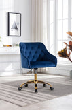 ZUN COOLMORE Velvet Home Office Desk Chair, Modern Cute Computer Chair, Wheels Height Adjustable W39531816