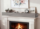 72" Rustic Wood Fireplace Mantel,Wall-Mounted & Floating Shelf for Home Decor 80224972
