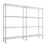 ZUN 58''W Adjustable Storage Shelves 1200LBS NSF Wire Shelving Unit 4 Tier Metal Shelving for Storage 17635992