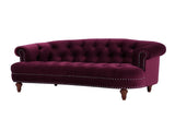 La Rosa Victorian Chesterfield Loveseat, Burgundy Velvet B2719P238184