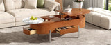 U-Can 47.2''Lift Top Coffee Table with 360-degree Marble-patterned rotating tray,Hidden Compartment, N724P228920D