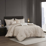 7 PCS Queen Comforter Set Beige B035P319209
