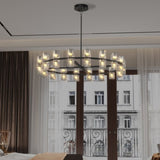 (L005030-D36-P36B/W1340P310778)36 Inches Luxury Chandeliers Crystal Living Room Decorative Lights