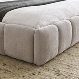 Queen Size Upholstered Bed Frame Thick Fabric, Chenille Fabric Grounded Queen Size Platform Bed 09509443