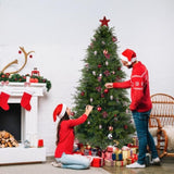 7.5 FT Artificial Christmas Tree with DIY 400 Warm White LED Lights, Hinged Xmas Pine Tree with Tree 94724856