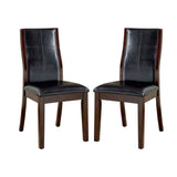 Transitional Dining Room Side Chairs Set of 2pc Chairs only Brown Cherry Unique Curved Back Espresso B011P156647