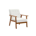 ZUN Accent Chairs Set of 2 with Table, Mid Century Modern Accent Chair, Wood and Fabric Armchairs 21449440