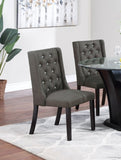 ZUN Modern Fabric / Polyfiber Ash Black Tufted Set of 2 Chairs Seat Chair Rubber wood MDF Kitchen B011P194025