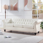 ZUN 84.65" Rolled Arm Chesterfield 3 Seater Sofa W68061097