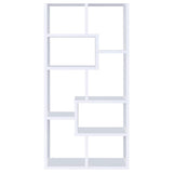 8-shelf White Geometric Bookcase B062P145424