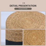 72699233)Ottoman Poof, Natural Seagrass Poufs, Hand Weave Round Footstool, Pouffe Accent 70455935