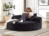 55'L Polyester Sponge single sofa,No Assembly Required,Fluffy Modern Sleeper Chair for Living room, W834P431153