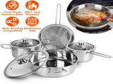 Stainless Steel Cookware Set Fast Even Heat Induction Pots Pans Set Dishwasher Safe with 2.7/3.7 62308857