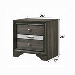 ZUN 2 Drawers and 1 Jewelry Drawer Nightstand, Gray B016P253358