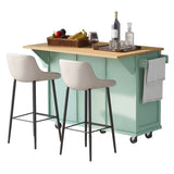 Kitchen Cart with Rubber wood Drop-Leaf Countertop ,Cabinet door internal storage racks,Kitchen WF298028AAE