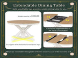 Retro Functional Extendable Dining Table with a 12" Leaf for Dining Room and Living Room 64554681